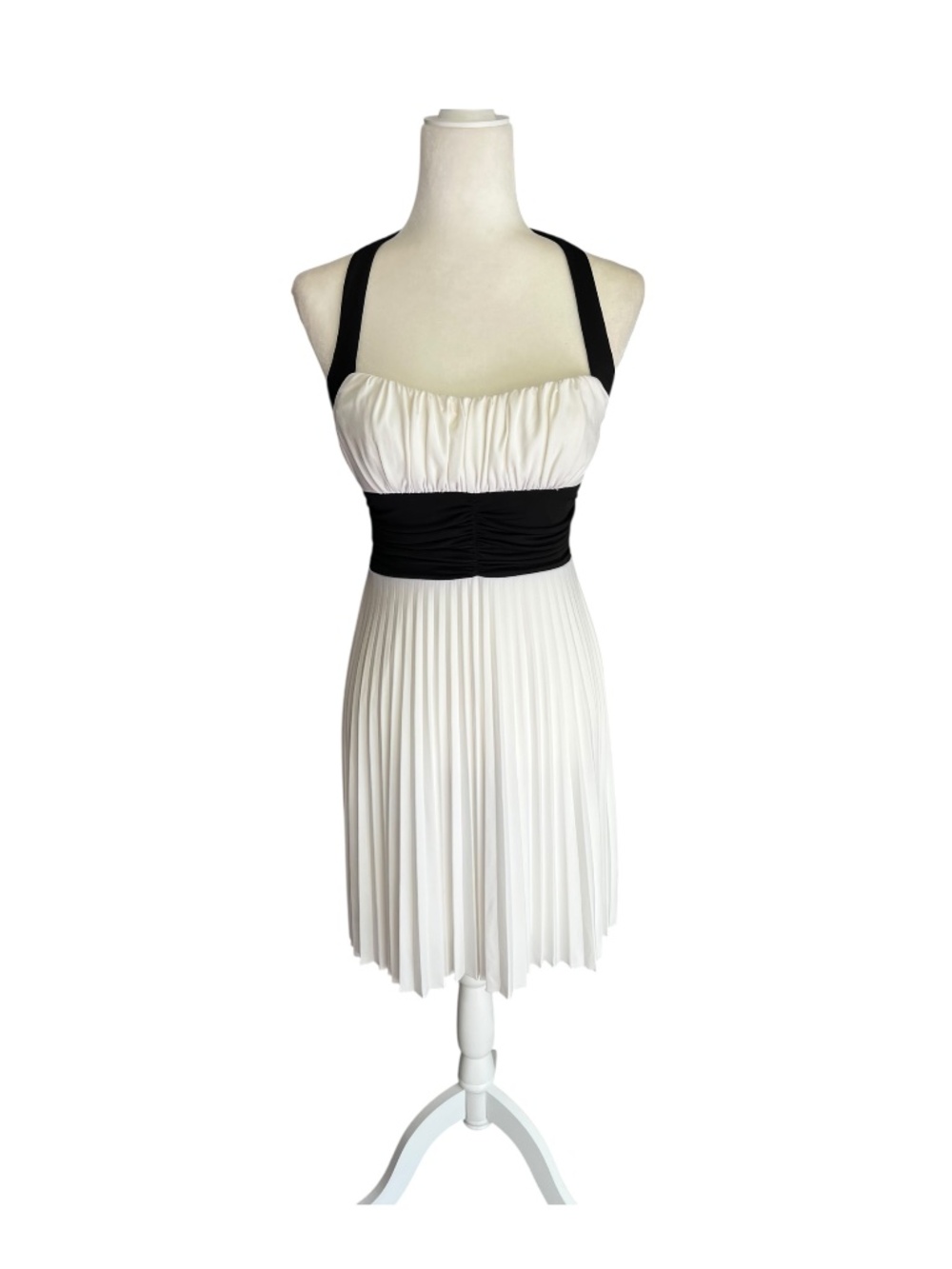Y2K Black & White Halter Dress Medium